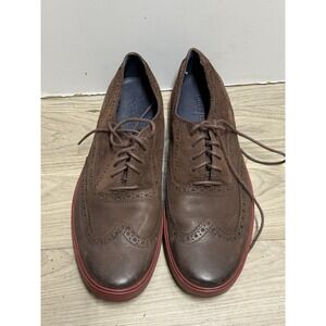Cole Hann Brown Leather Wingtip Oxfords‎ Men's 11.5 Red Soles